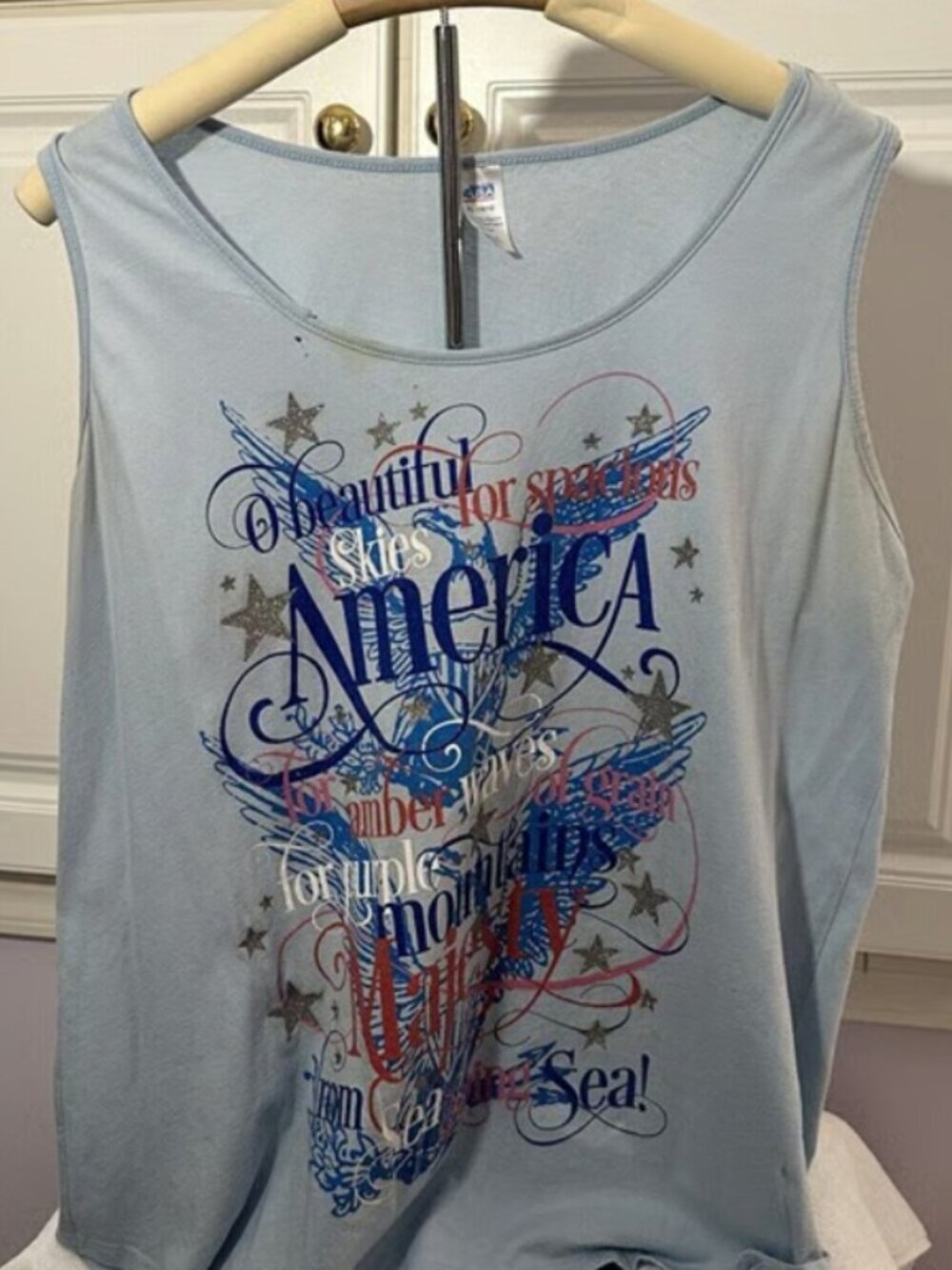 Graphic Tshirt USA Tank Blue Size XL